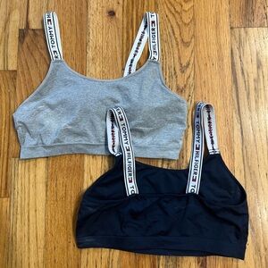 Tommy Hilfiger Navy and Gray Bralette Duo